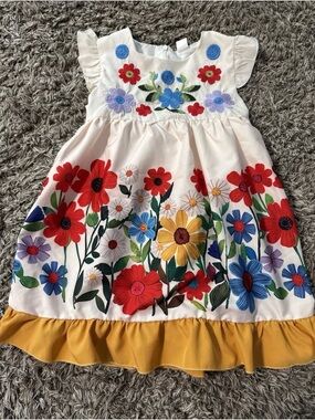 Taylor 2-3t Girls Dress Embroidered Floral Festival